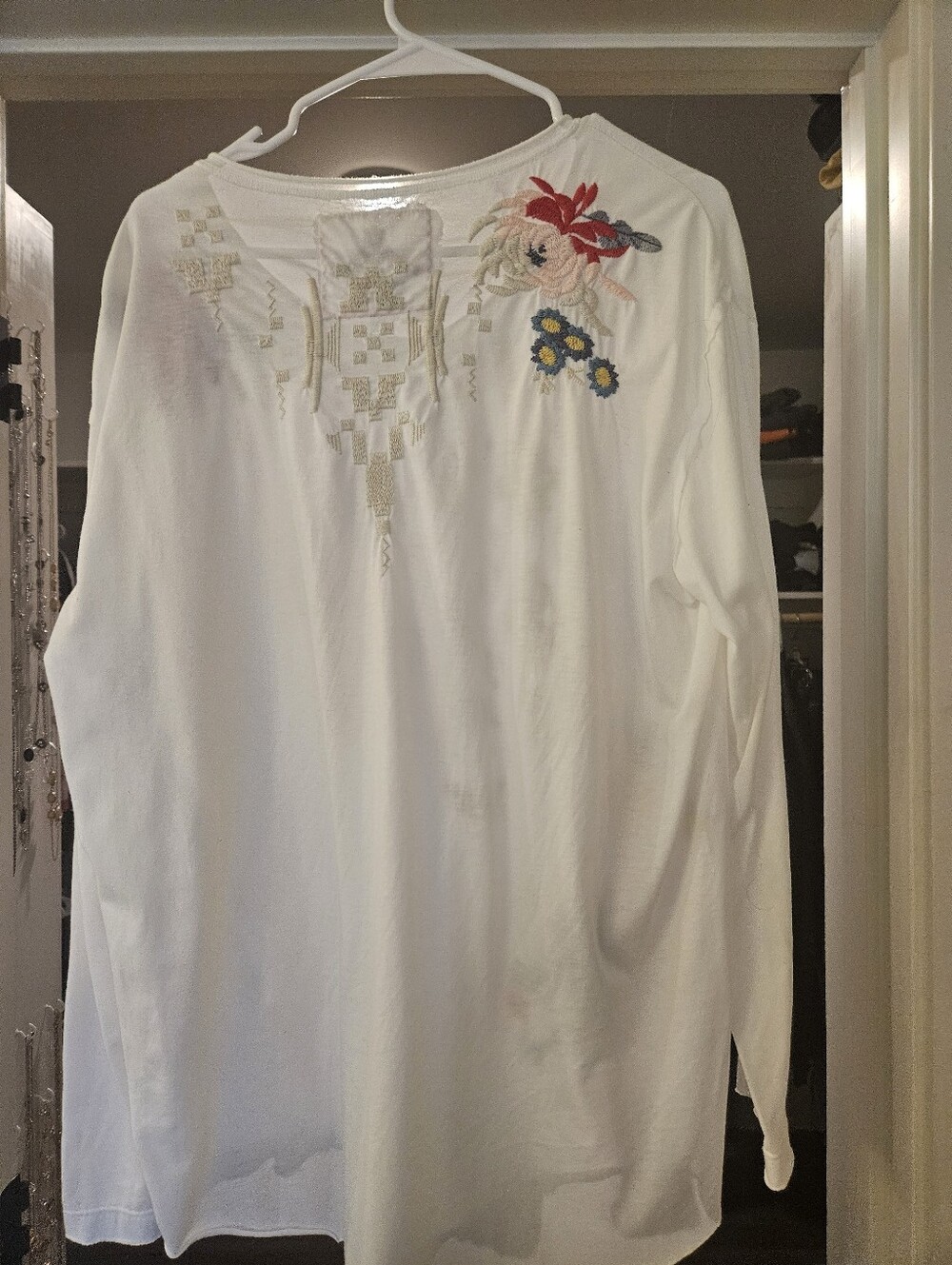 Johnny Was Floral Embroidered  Sheer T Shirt- Medium - Picture 9 of 11